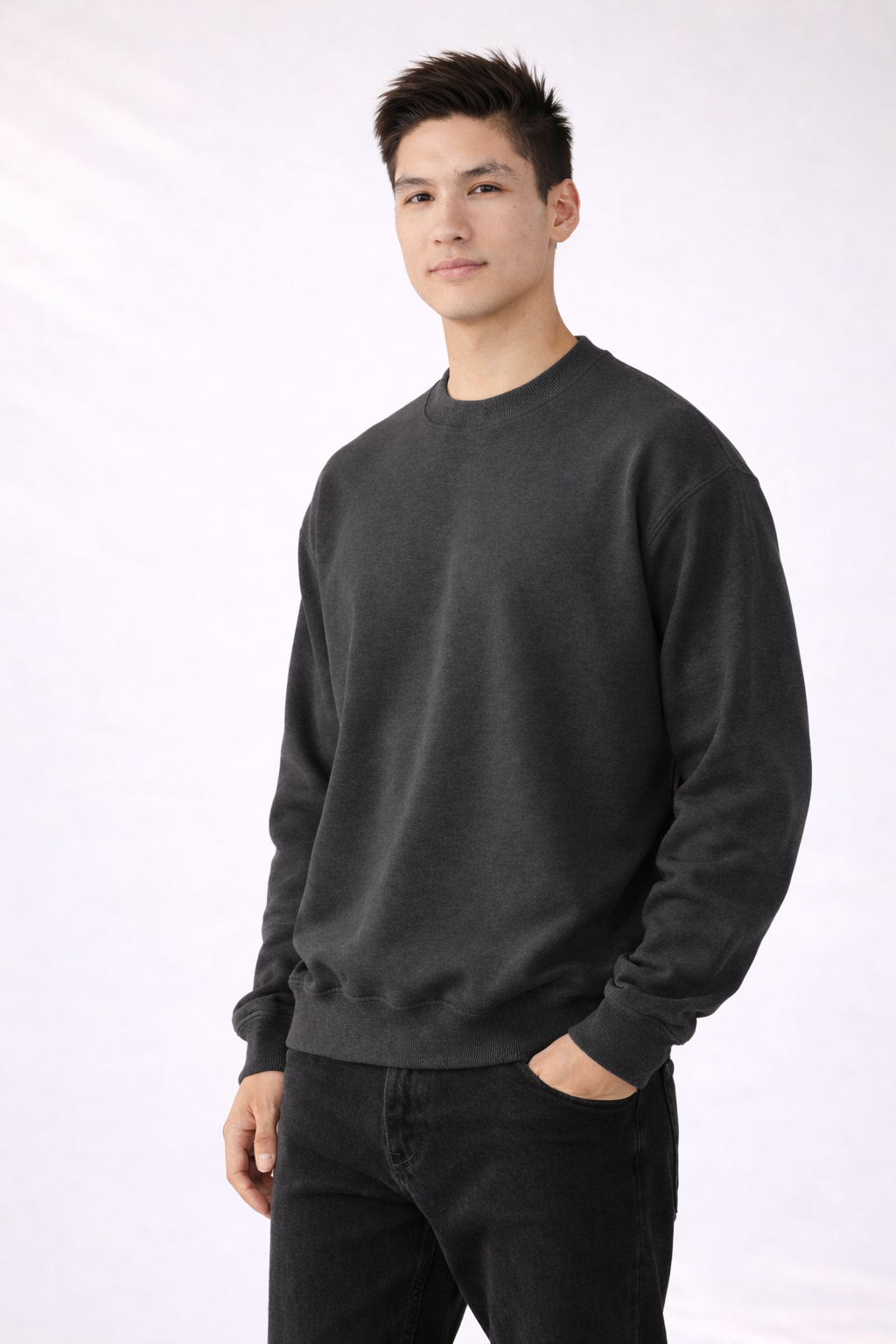 Mens Heavy Crewneck Sweatshirt - Charcoal