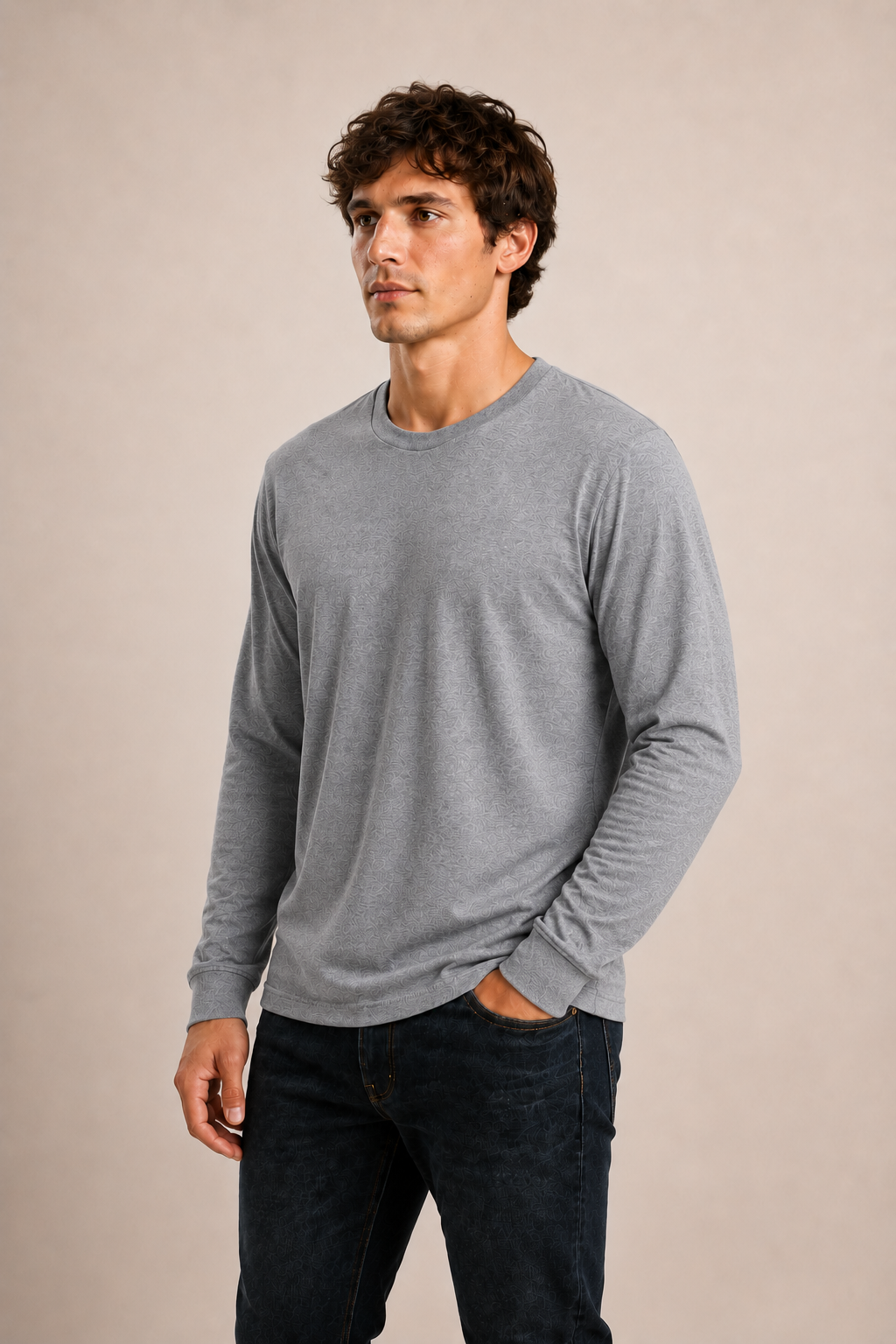 Men's Long Sleeve T-Shirt - Athletic Grey