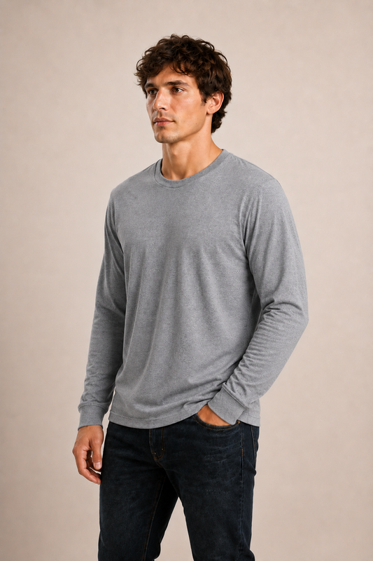 Men's Long Sleeve T-Shirt - Athletic Grey