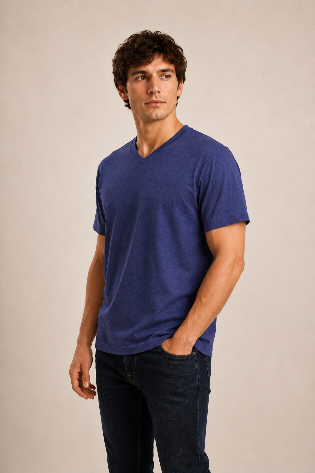 Men's V-Neck T-Shirt - Navy