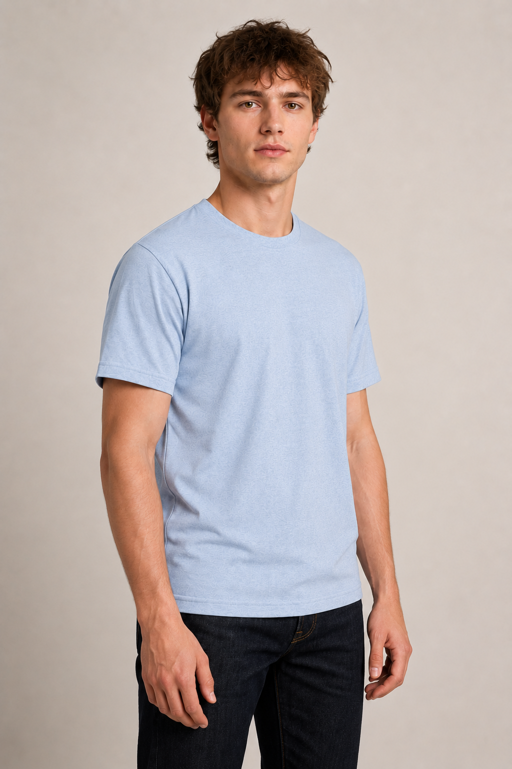 Mens Softstyle T-Shirt - Heather Prism Blue