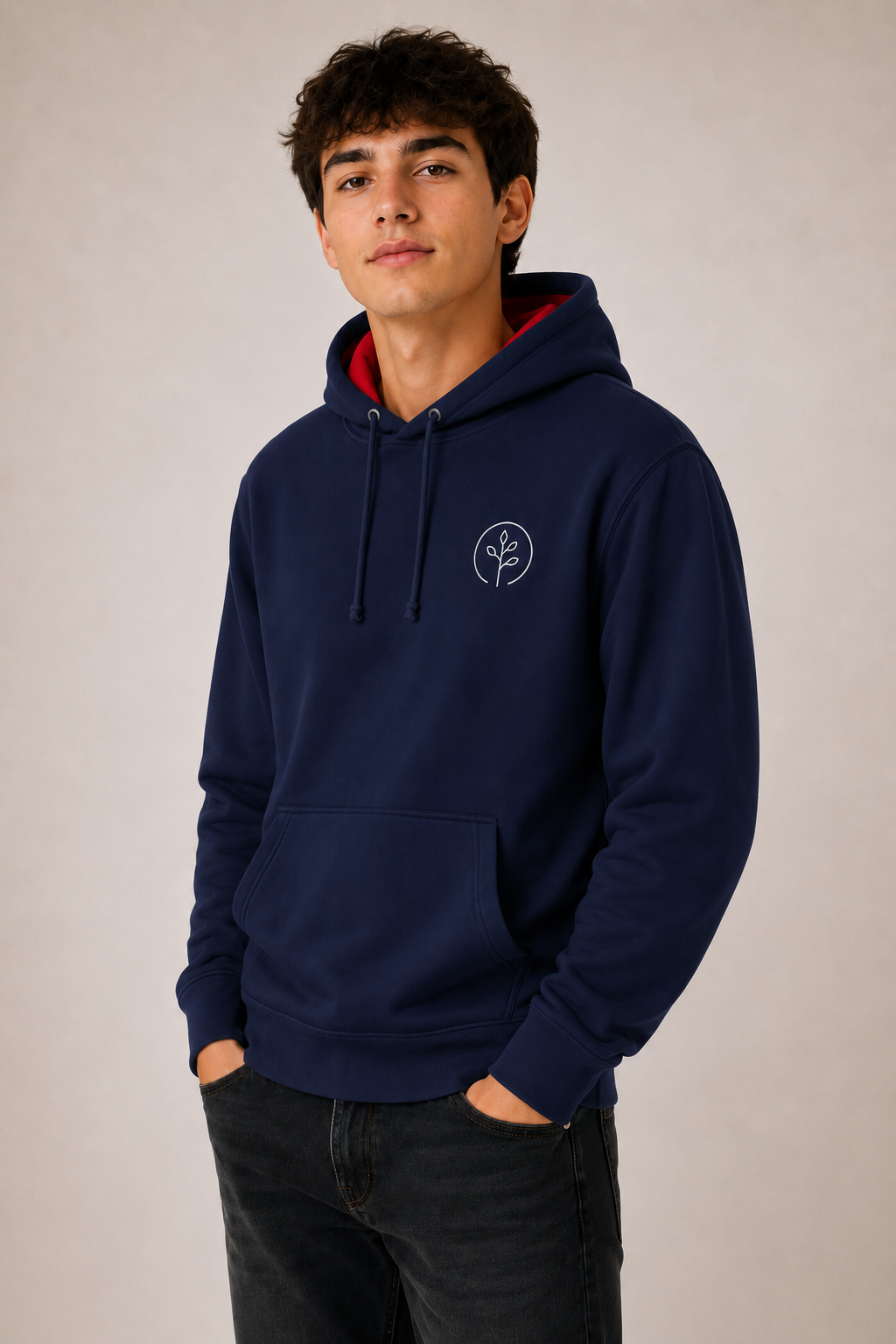 Accent Hoodie Navy / Red