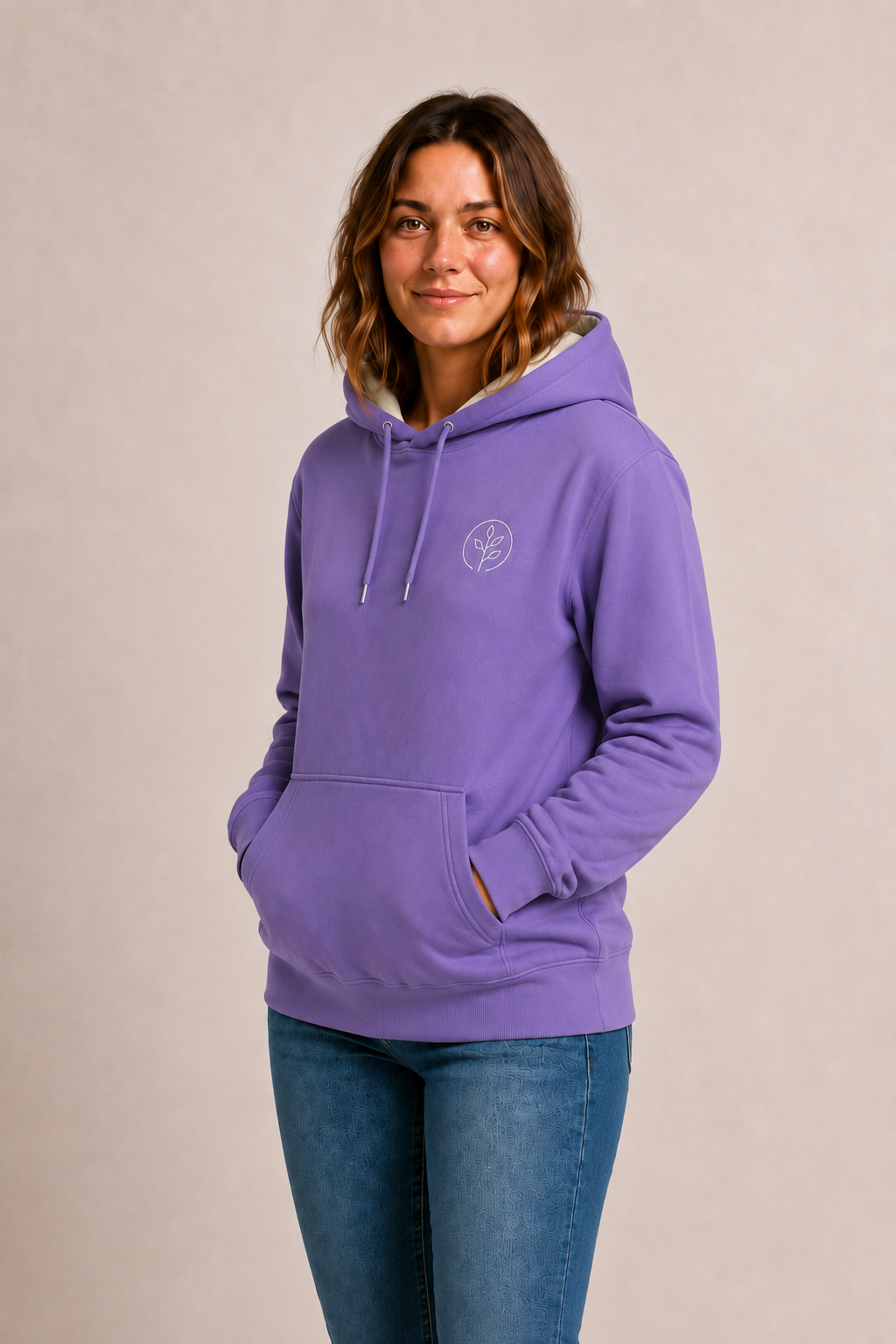 Accent Hoodie Violet / Cream