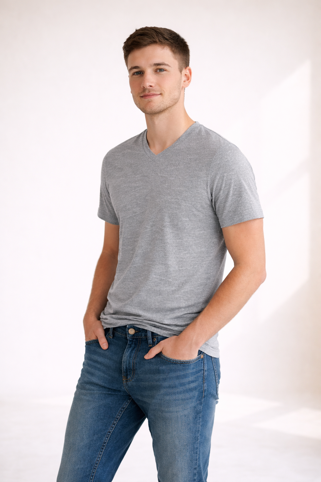 Men's V-Neck T-Shirt - Athletic Heather