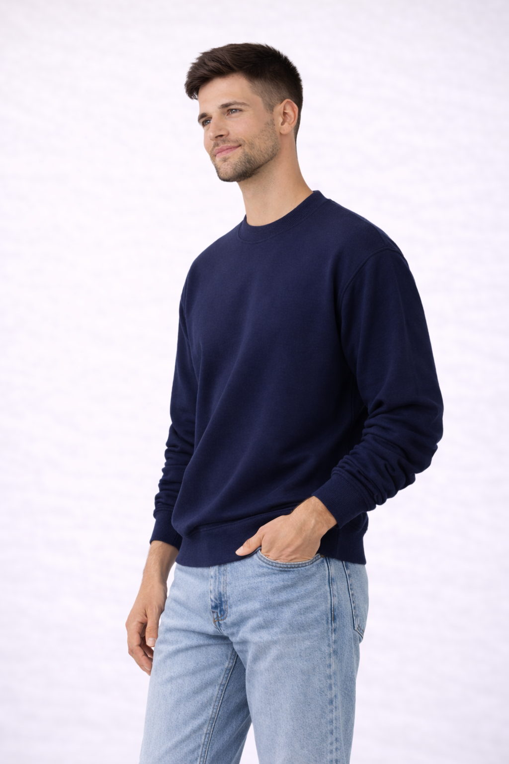 Mens Heavy Crewneck Sweatshirt -  Navy