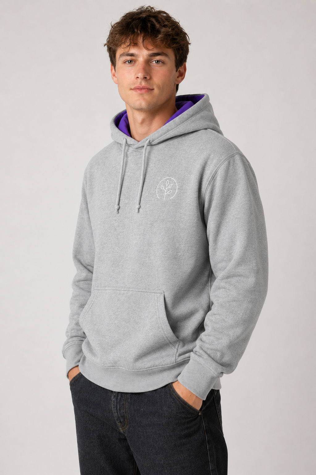 Accent Hoodie Grey / Purple