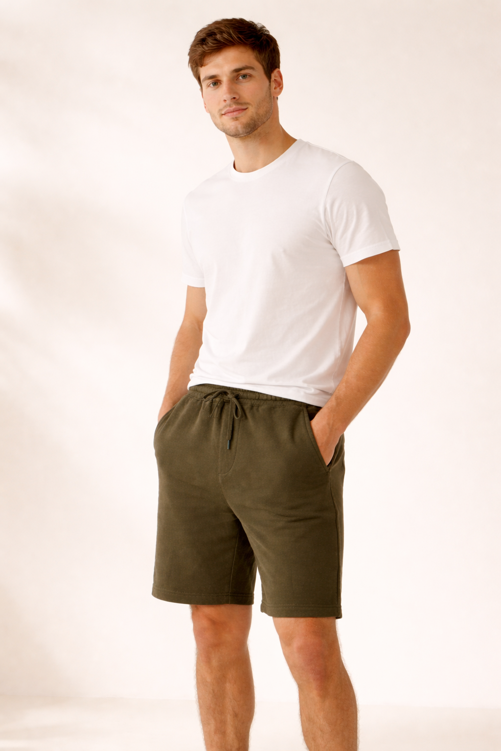 Mens Fleece Shorts - Army
