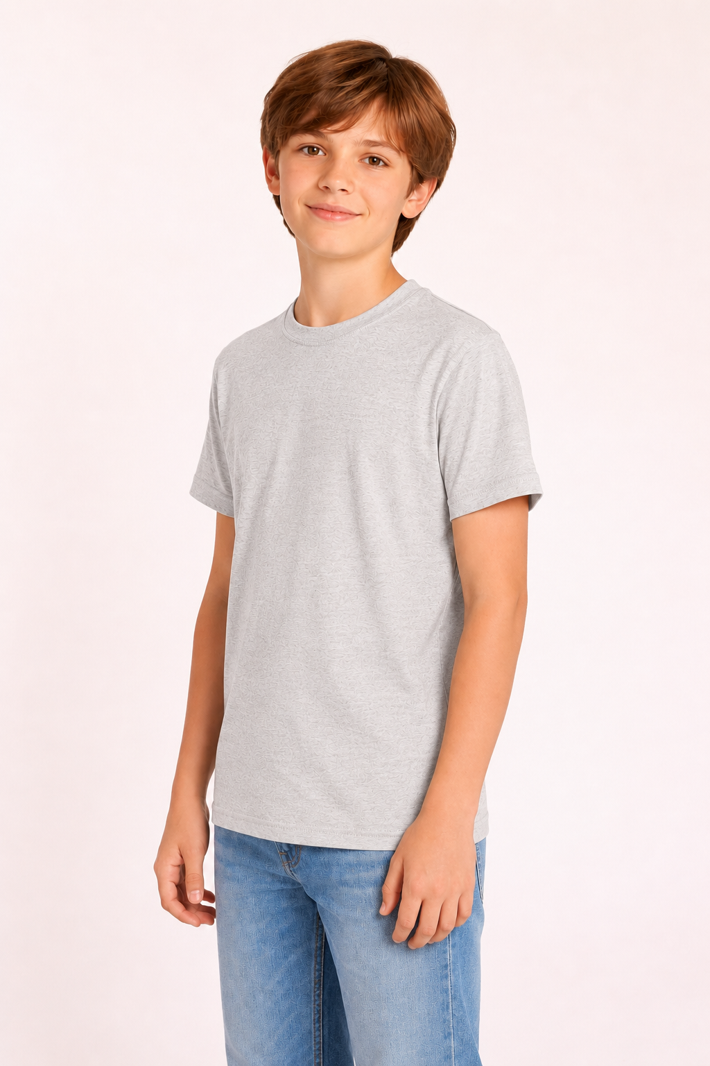 Youth Cotton T-Shirt - Heather Dust