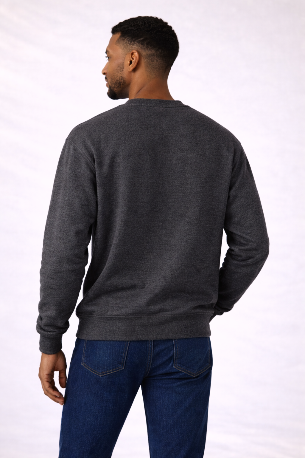 Mens Heavy Crewneck Sweatshirt - Dark Heather