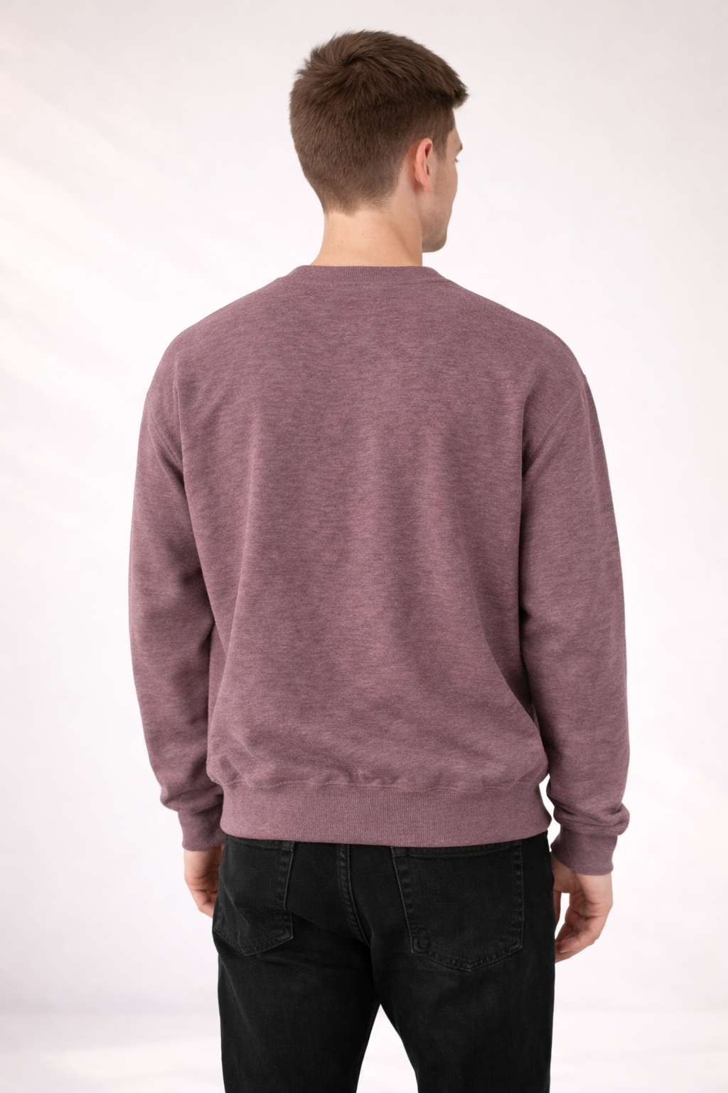 Mens Heavy Crewneck Sweatshirt - Heather Dark Maroon