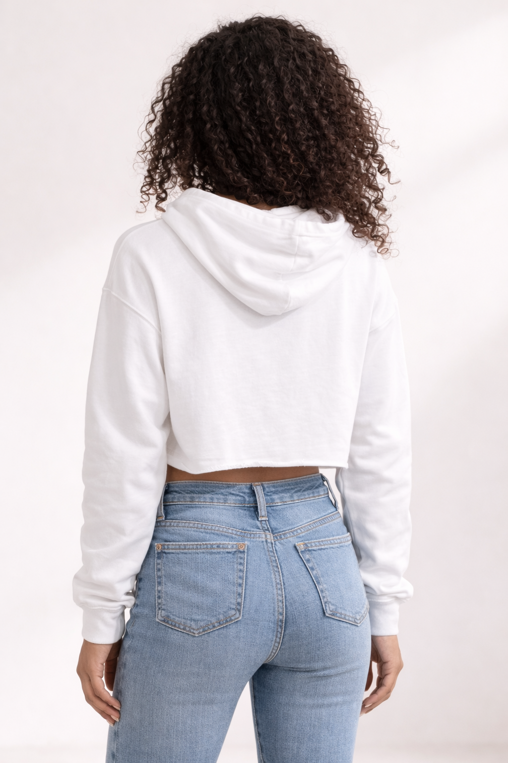 Women's Crop Hoodie - White