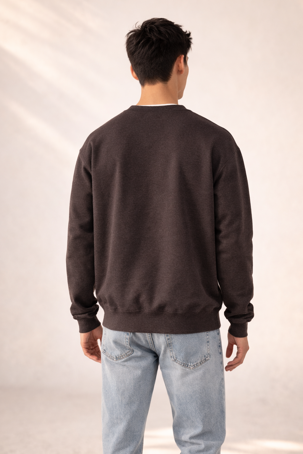 Mens Heavy Crewneck Sweatshirt - Dark Chocolate
