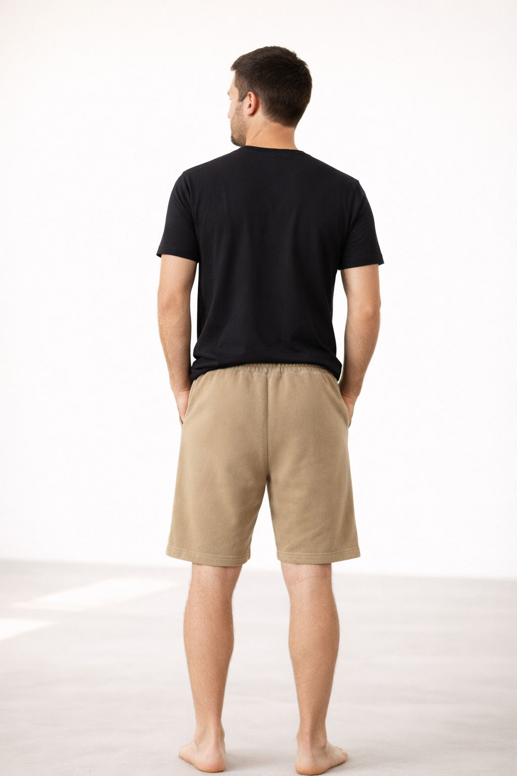 Mens Fleece Shorts - Sandstone