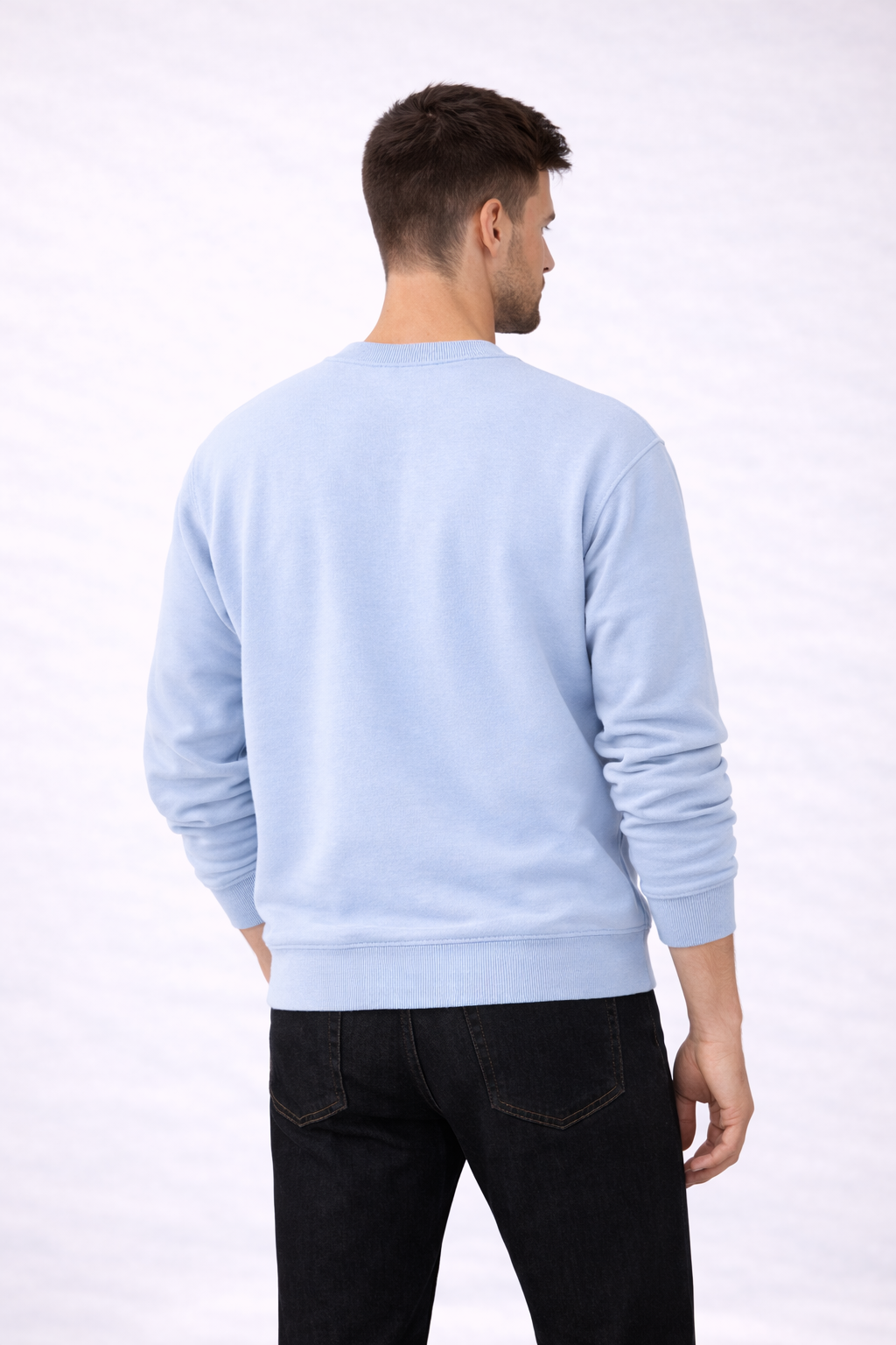 Mens Heavy Crewneck Sweatshirt - Light Blue