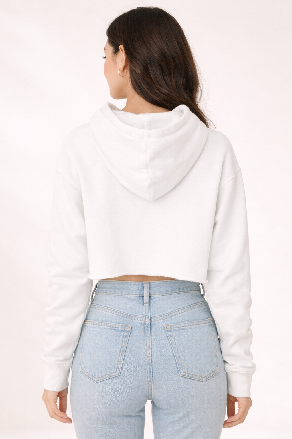 Women's Crop Hoodie - Bone