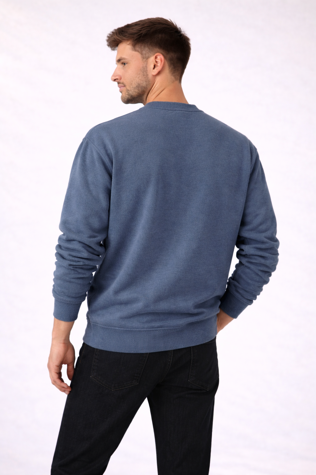 Mens Heavy Crewneck Sweatshirt - Indigo Blue