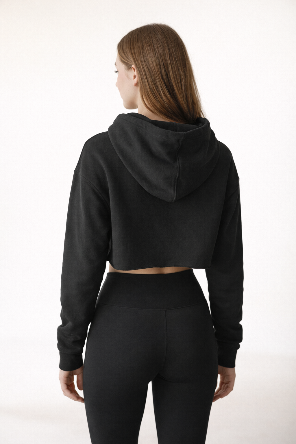 Women's Crop Hoodie - Black