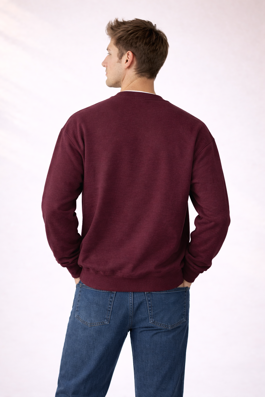 Mens Heavy Crewneck Sweatshirt - Maroon