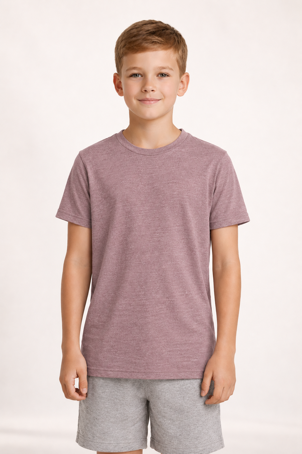 Youth Cotton T-Shirt - Heather Orchid