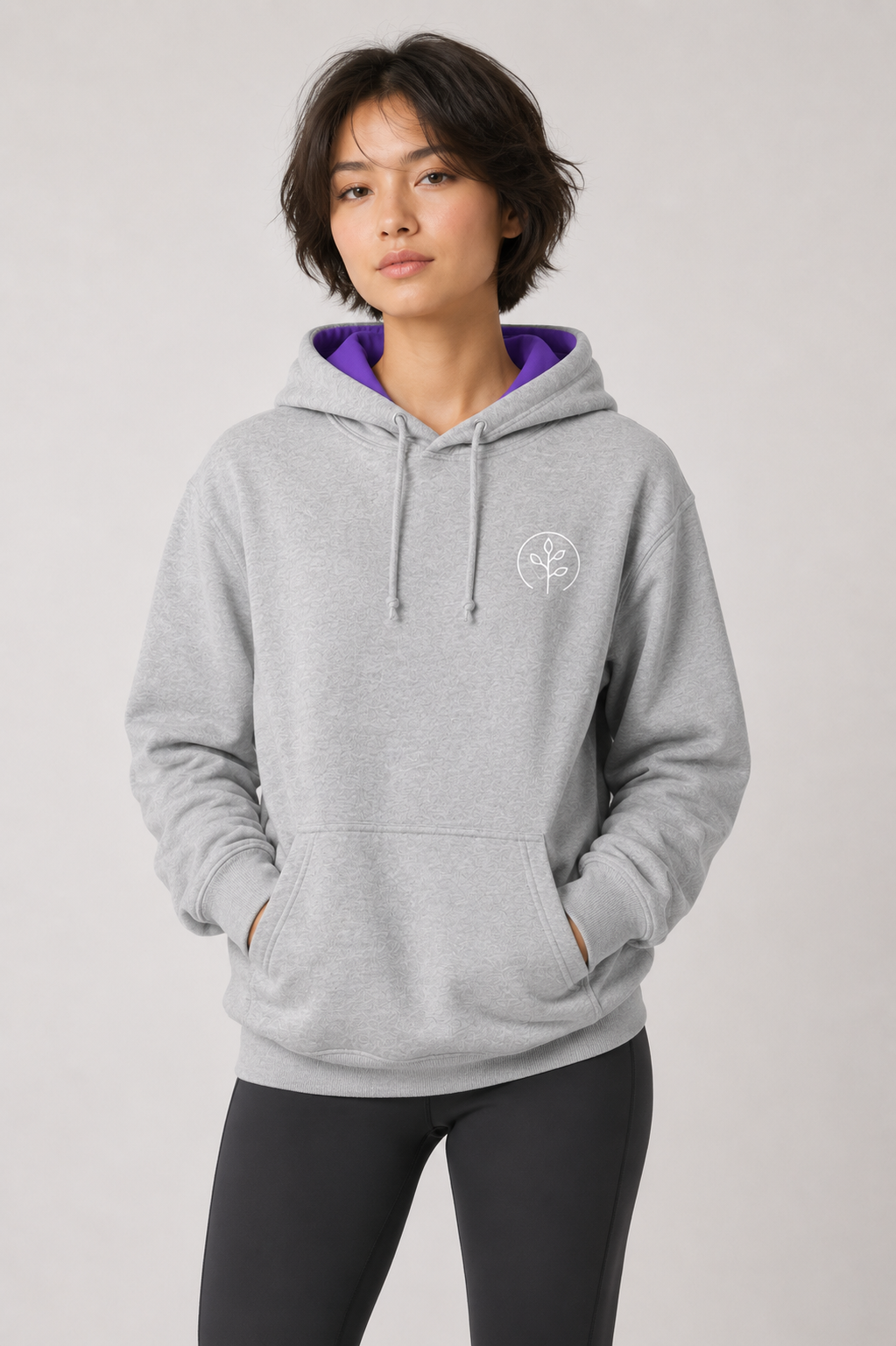 Accent Hoodie Grey / Purple