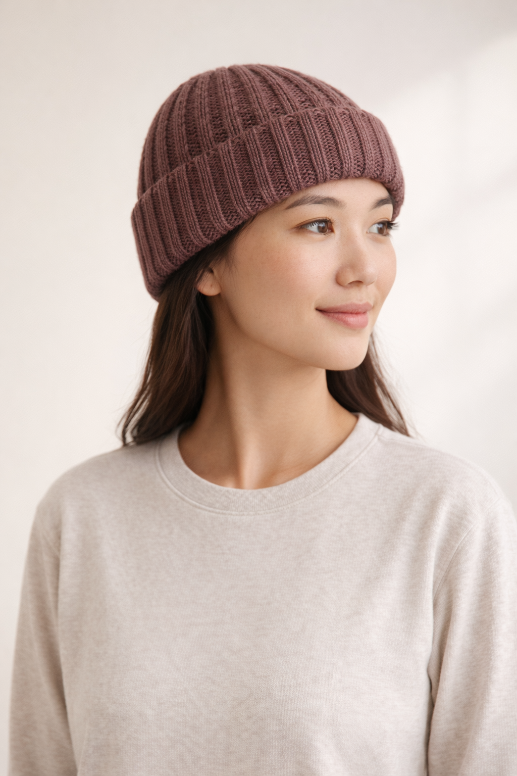 Chunky Knit Beanie - Maroon