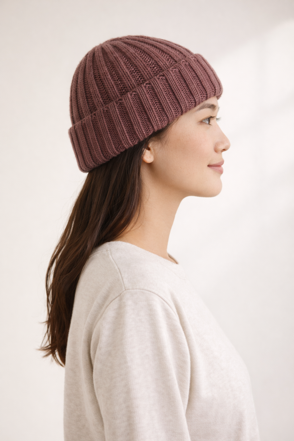 Chunky Knit Beanie - Maroon
