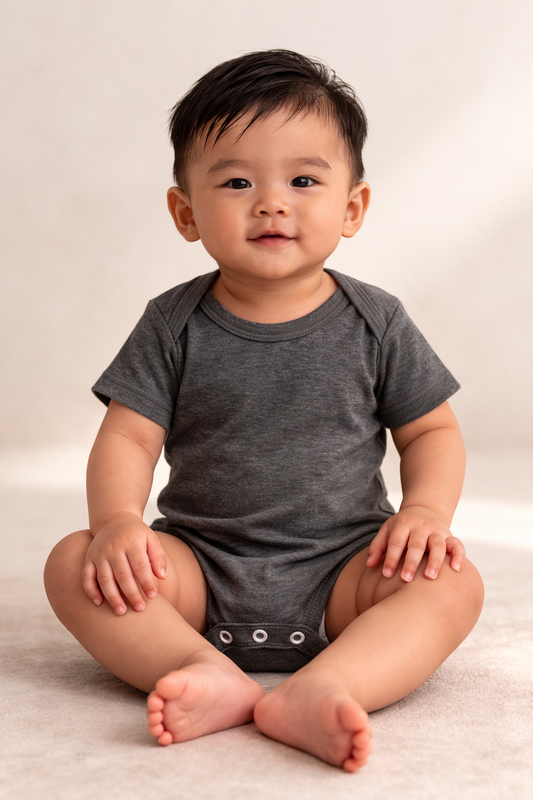 Baby Jersey One Piece - Dark Grey Heather
