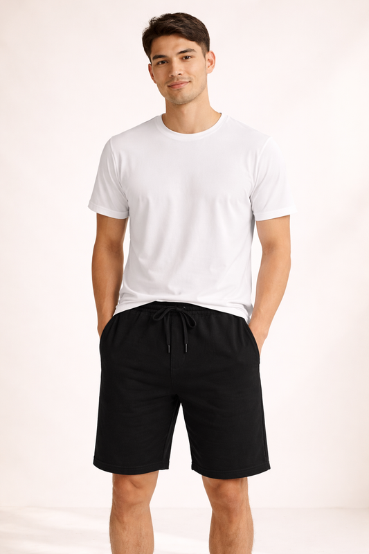 Mens Fleece Shorts - Black