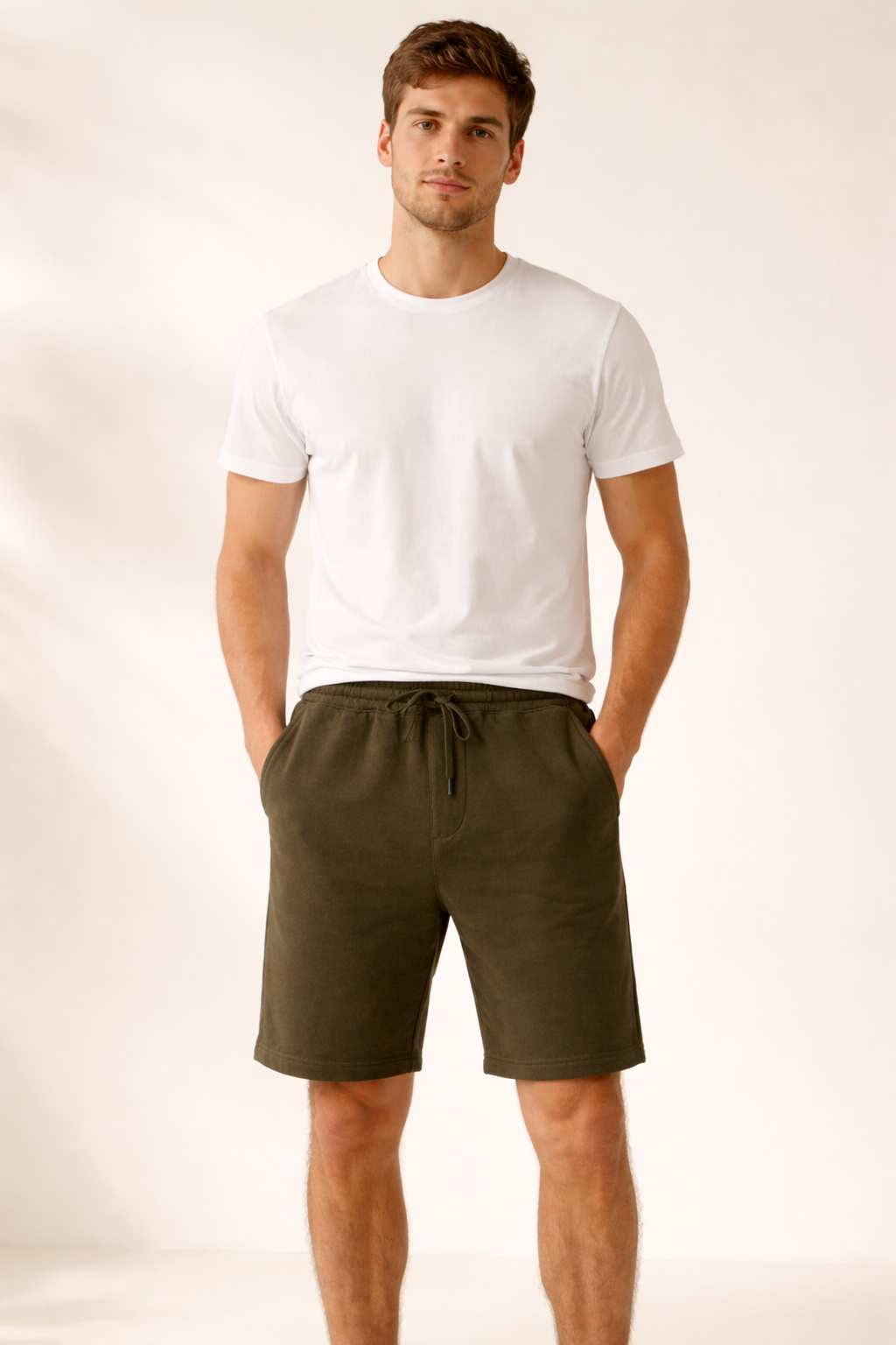 Mens Fleece Shorts - Army