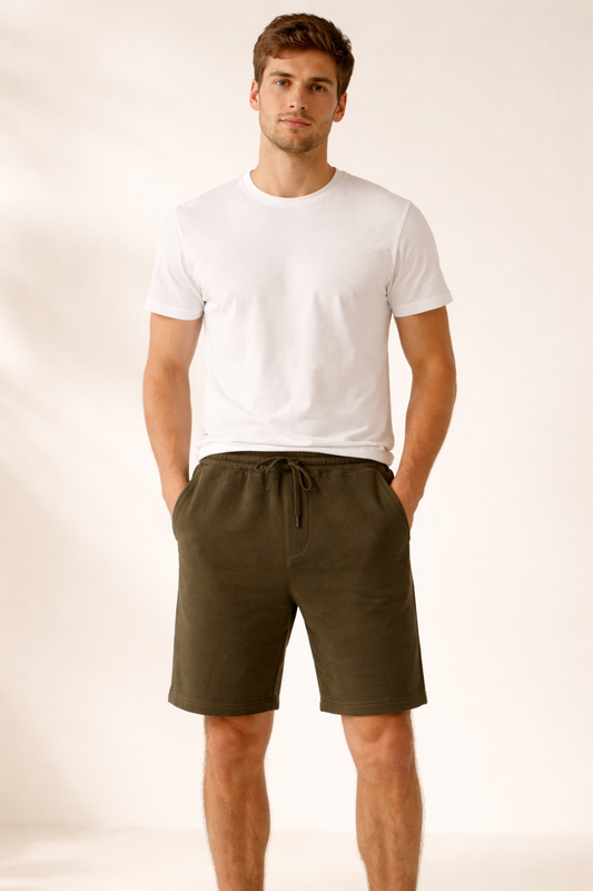 Mens Fleece Shorts - Army