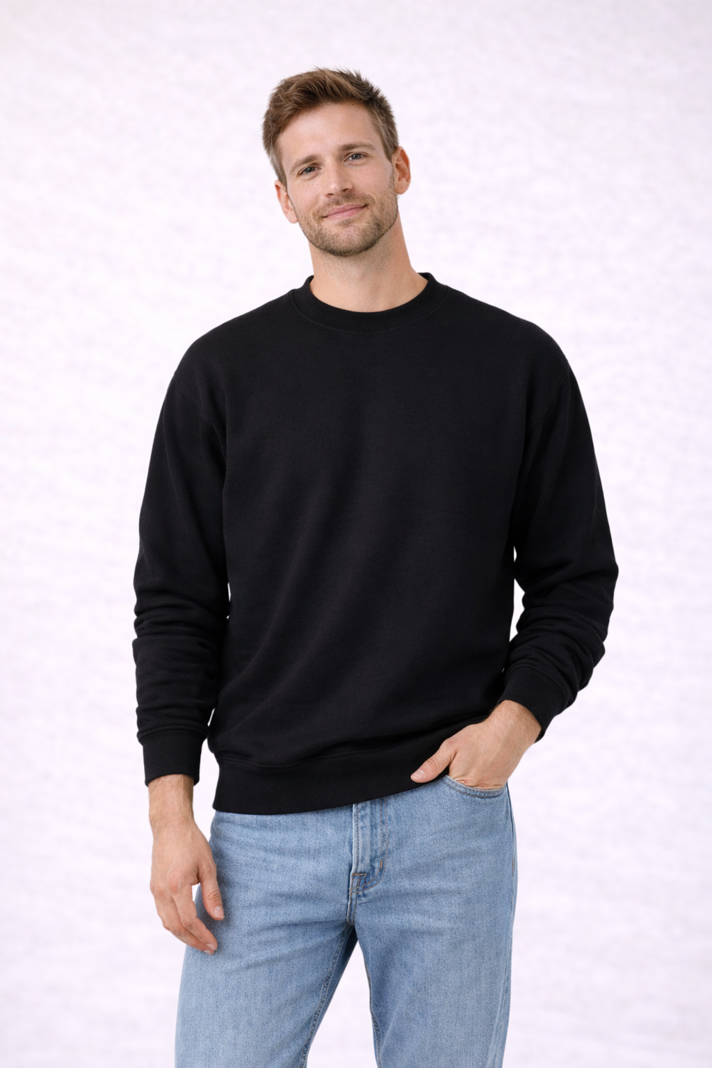 Mens heavy crewneck sweatshirt - Black