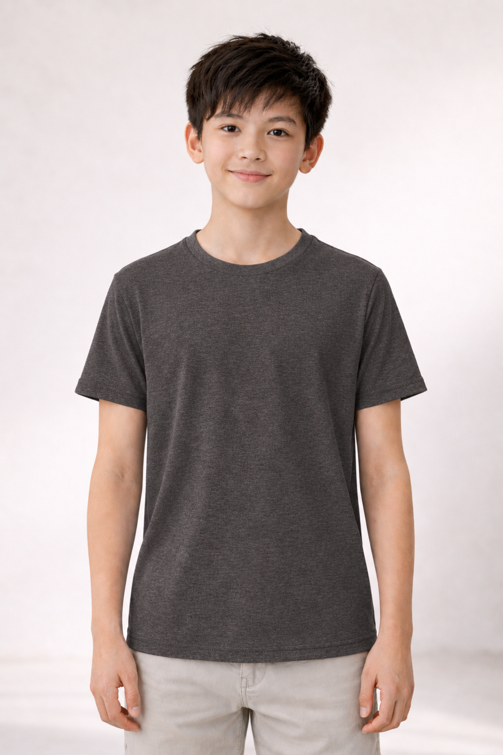 Youth Cotton T-Shirt - Dark Grey Heather