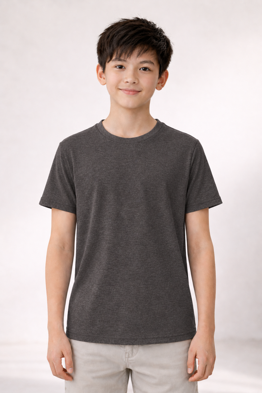 Youth Cotton T-Shirt - Dark Grey Heather