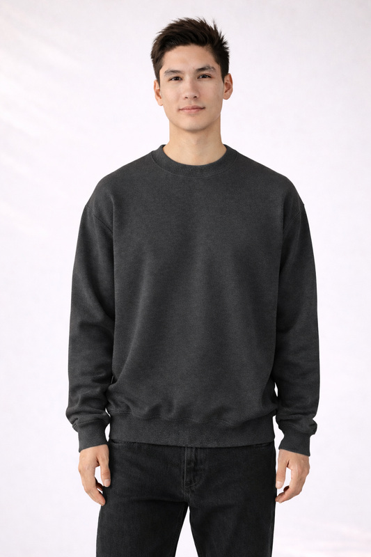 Mens Heavy Crewneck Sweatshirt - Charcoal