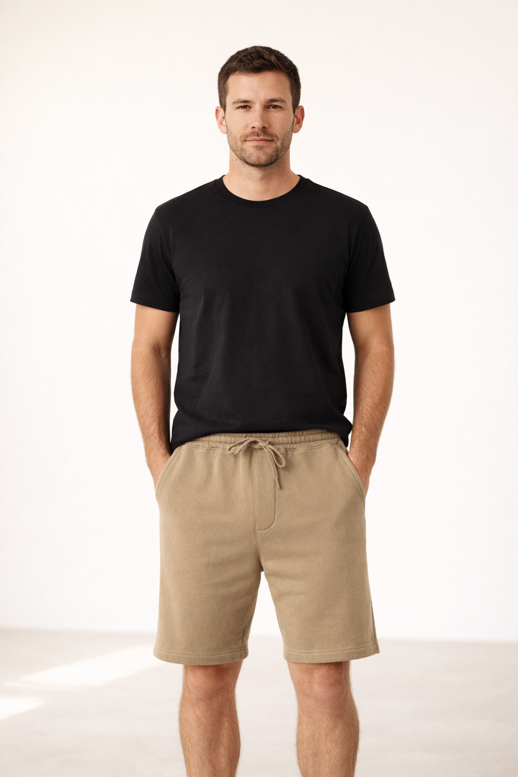 Mens Fleece Shorts - Sandstone