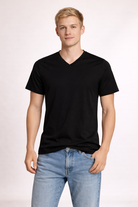 Men's V-Neck T-Shirt - Black