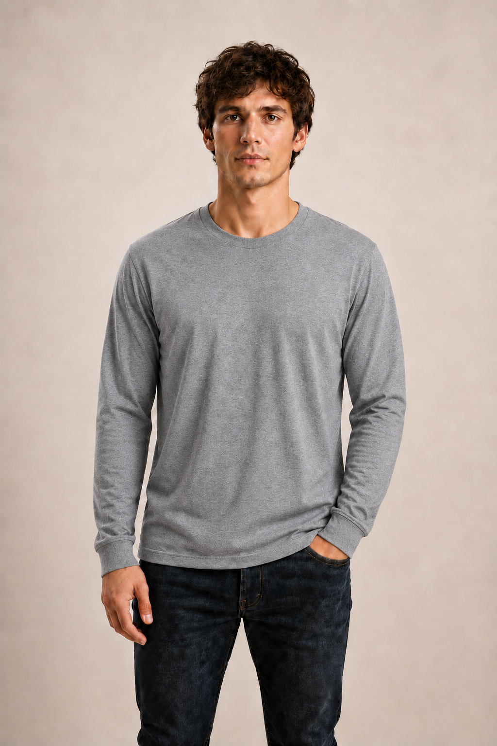 Men's Long Sleeve T-Shirt - Athletic Grey