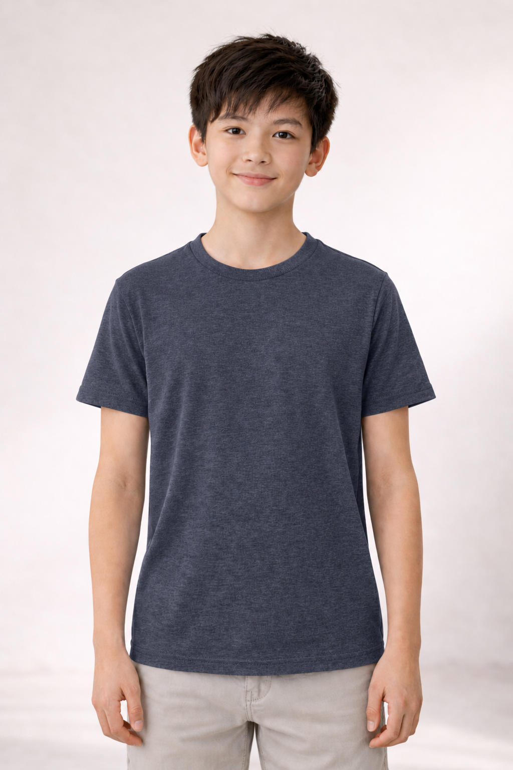 Youth Cotton T-Shirt - Navy