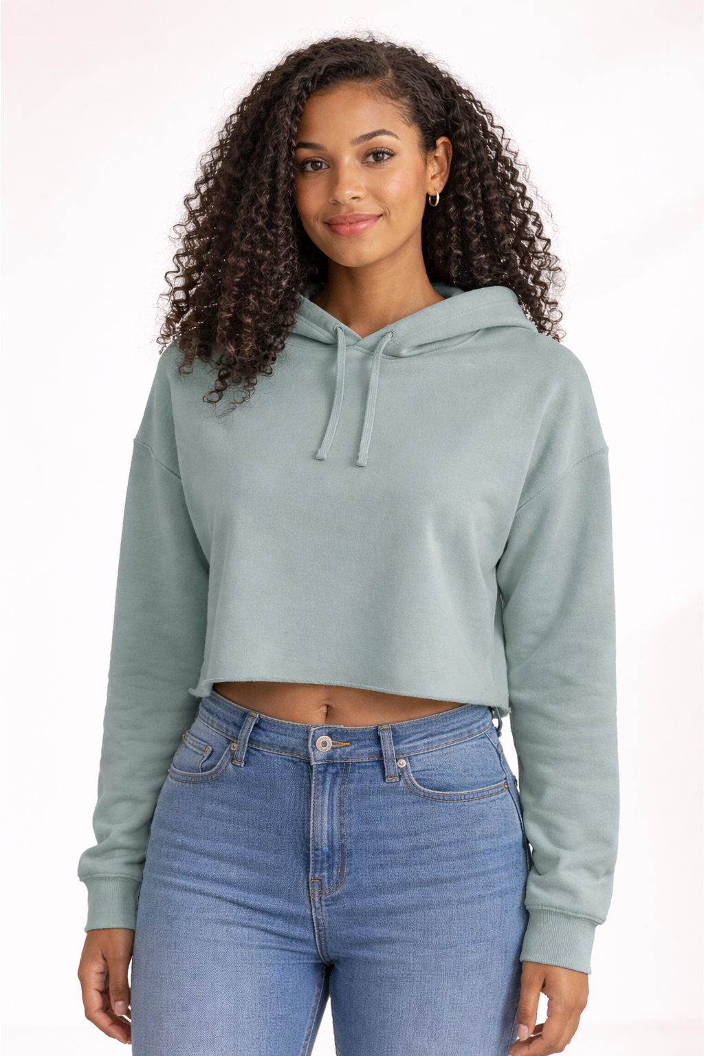 Women's Crop Hoodie - Sage