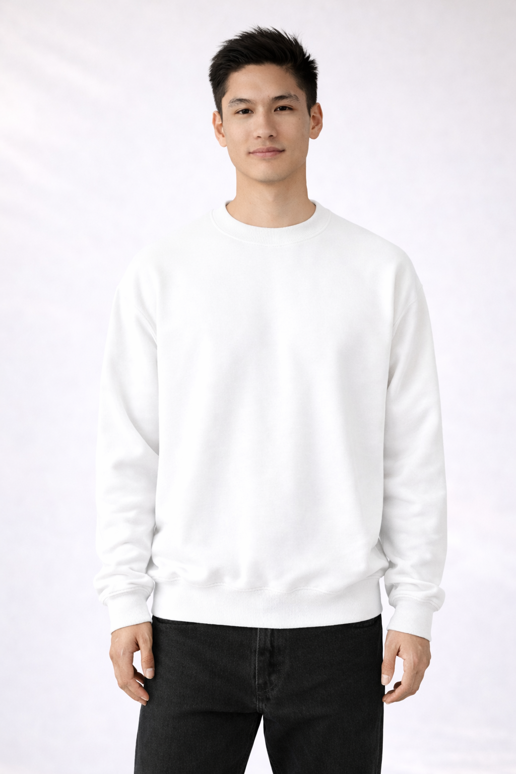 Mens Heavy Crewneck Sweatshirt - White