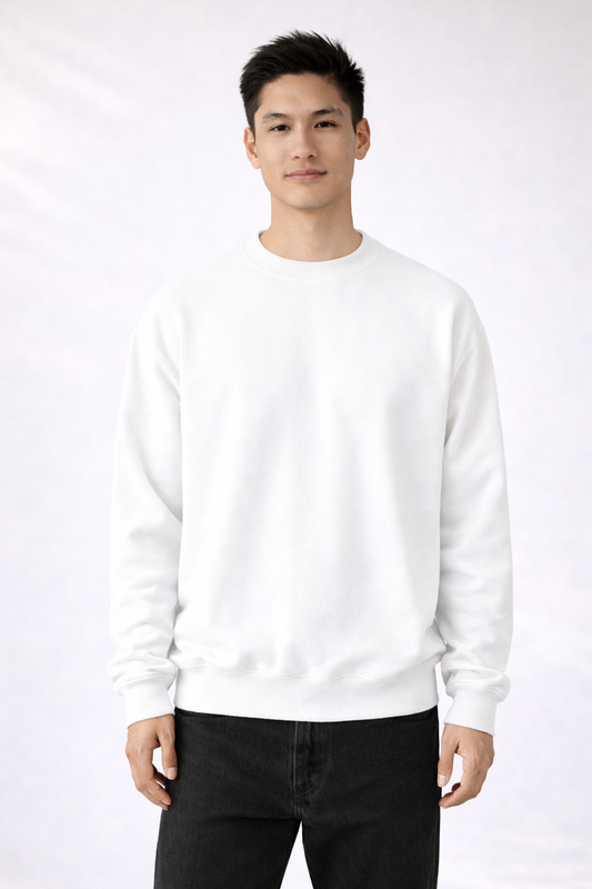 Mens Heavy Crewneck Sweatshirt - White