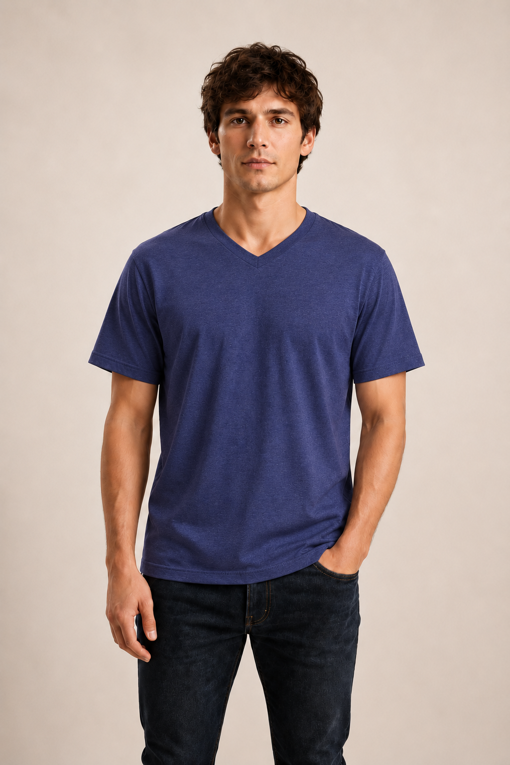 Men's V-Neck T-Shirt - Navy