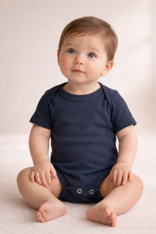Baby Jersey One Piece - Navy