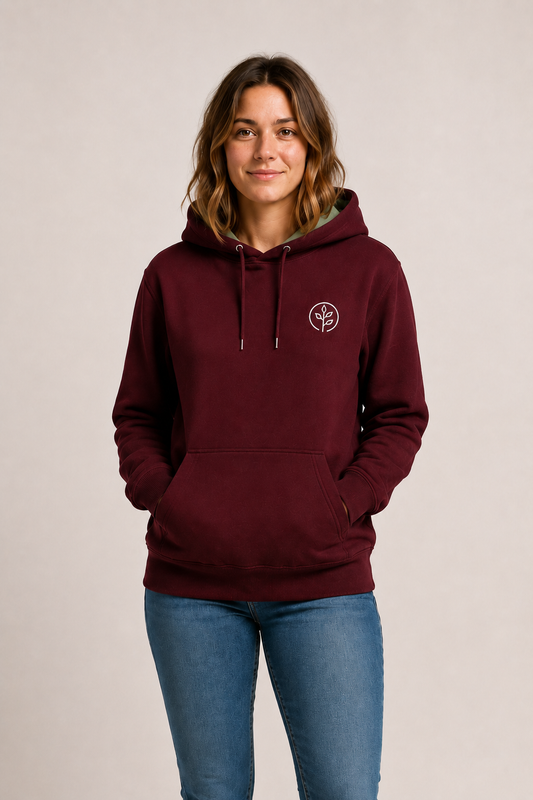 Accent Hoodie Maroon / Sage