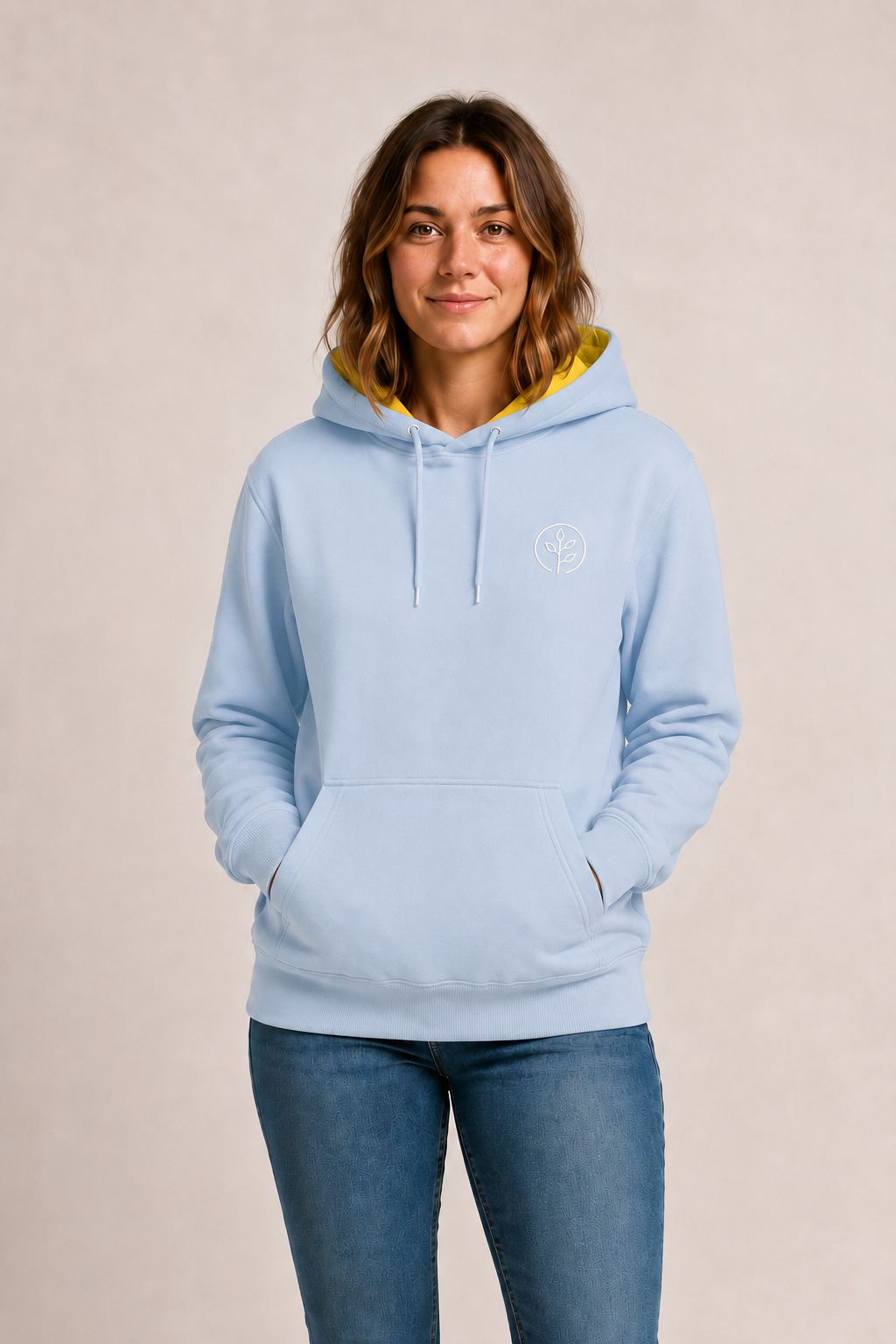 Accent Hoodie Light Blue / Yellow
