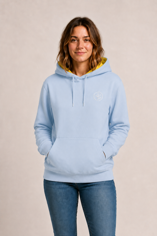 Accent Hoodie Light Blue / Yellow