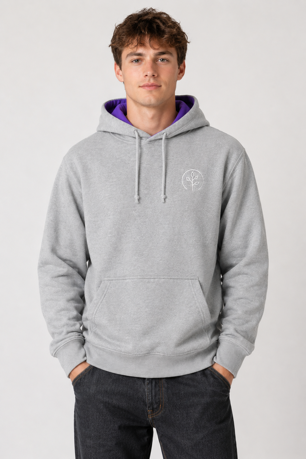 Accent Hoodie Grey / Purple