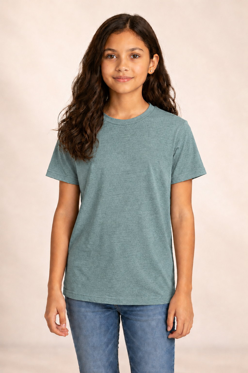 Youth Cotton T-Shirt - Heather Dusty Blue