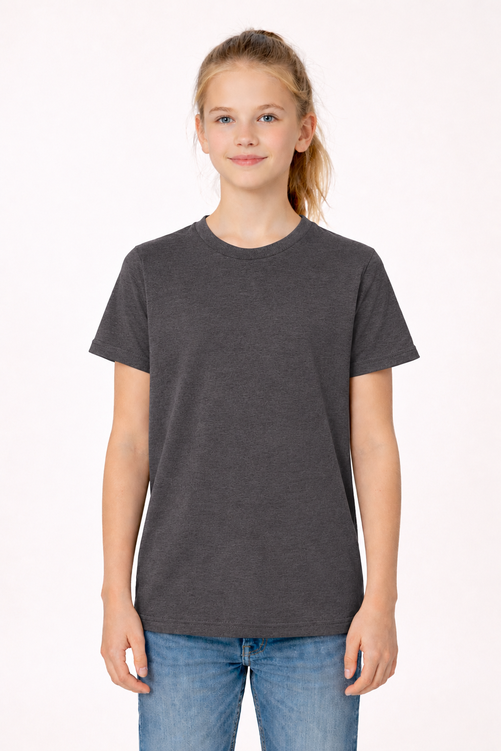 Youth Cotton T-Shirt - Dark Grey Heather