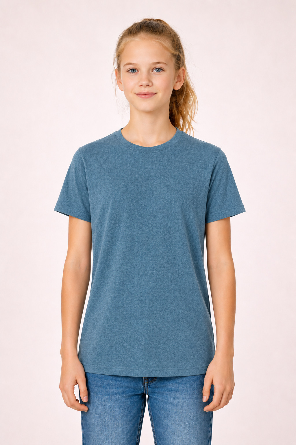 Youth Cotton T-Shirt - Heather Deep Teal